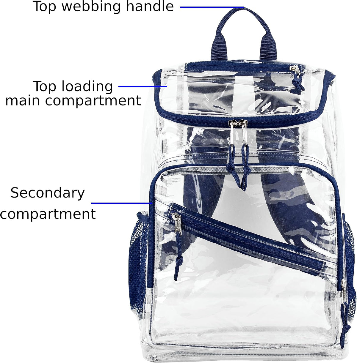 Clear Bag for Work Shopping Bags for Women Transparent PVC Clear Gym Bag See Through Heavy Duty Backpack Book Bag