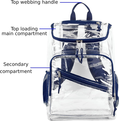 Clear Bag for Work Shopping Bags for Women Transparent PVC Clear Gym Bag See Through Heavy Duty Backpack Book Bag