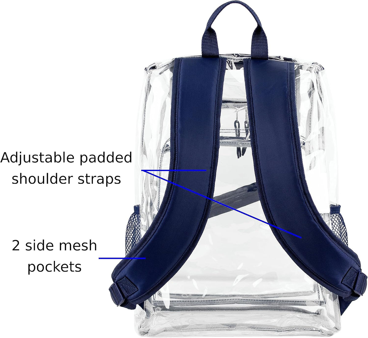 Clear Bag for Work Shopping Bags for Women Transparent PVC Clear Gym Bag See Through Heavy Duty Backpack Book Bag