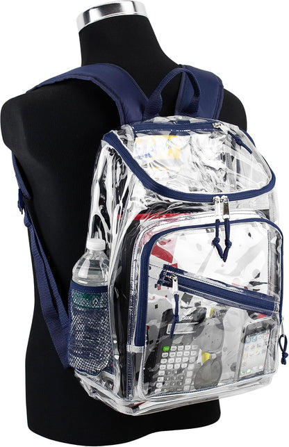 Clear Bag for Work Shopping Bags for Women Transparent PVC Clear Gym Bag See Through Heavy Duty Backpack Book Bag