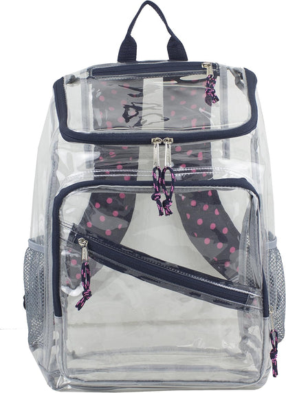Clear Bag for Work Shopping Bags for Women Transparent PVC Clear Gym Bag See Through Heavy Duty Backpack Book Bag