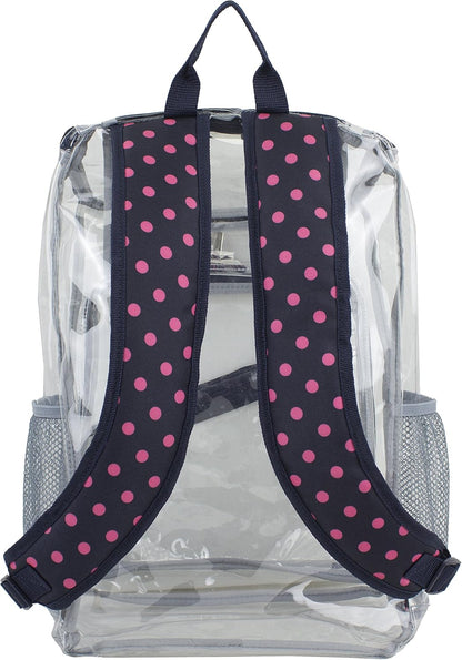 Clear Bag for Work Shopping Bags for Women Transparent PVC Clear Gym Bag See Through Heavy Duty Backpack Book Bag