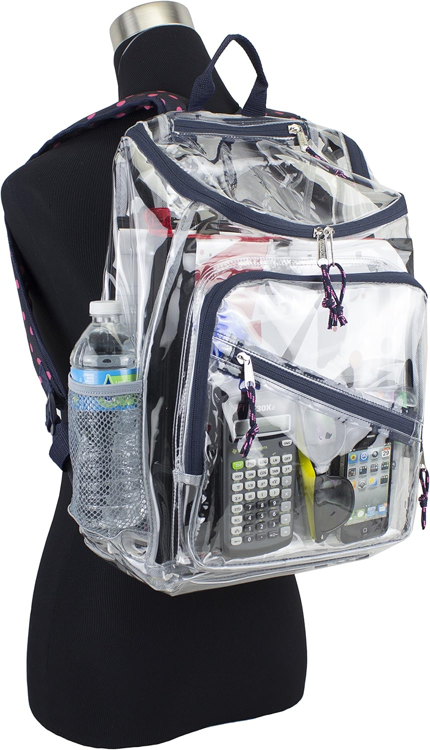 Clear Bag for Work Shopping Bags for Women Transparent PVC Clear Gym Bag See Through Heavy Duty Backpack Book Bag