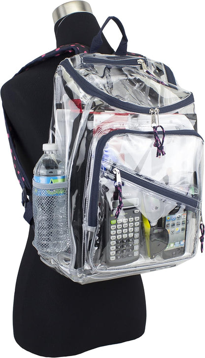 Clear Bag for Work Shopping Bags for Women Transparent PVC Clear Gym Bag See Through Heavy Duty Backpack Book Bag