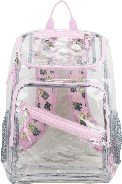 Clear Bag for Work Shopping Bags for Women Transparent PVC Clear Gym Bag See Through Heavy Duty Backpack Book Bag