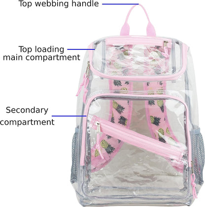 Clear Bag for Work Shopping Bags for Women Transparent PVC Clear Gym Bag See Through Heavy Duty Backpack Book Bag