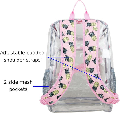 Clear Bag for Work Shopping Bags for Women Transparent PVC Clear Gym Bag See Through Heavy Duty Backpack Book Bag