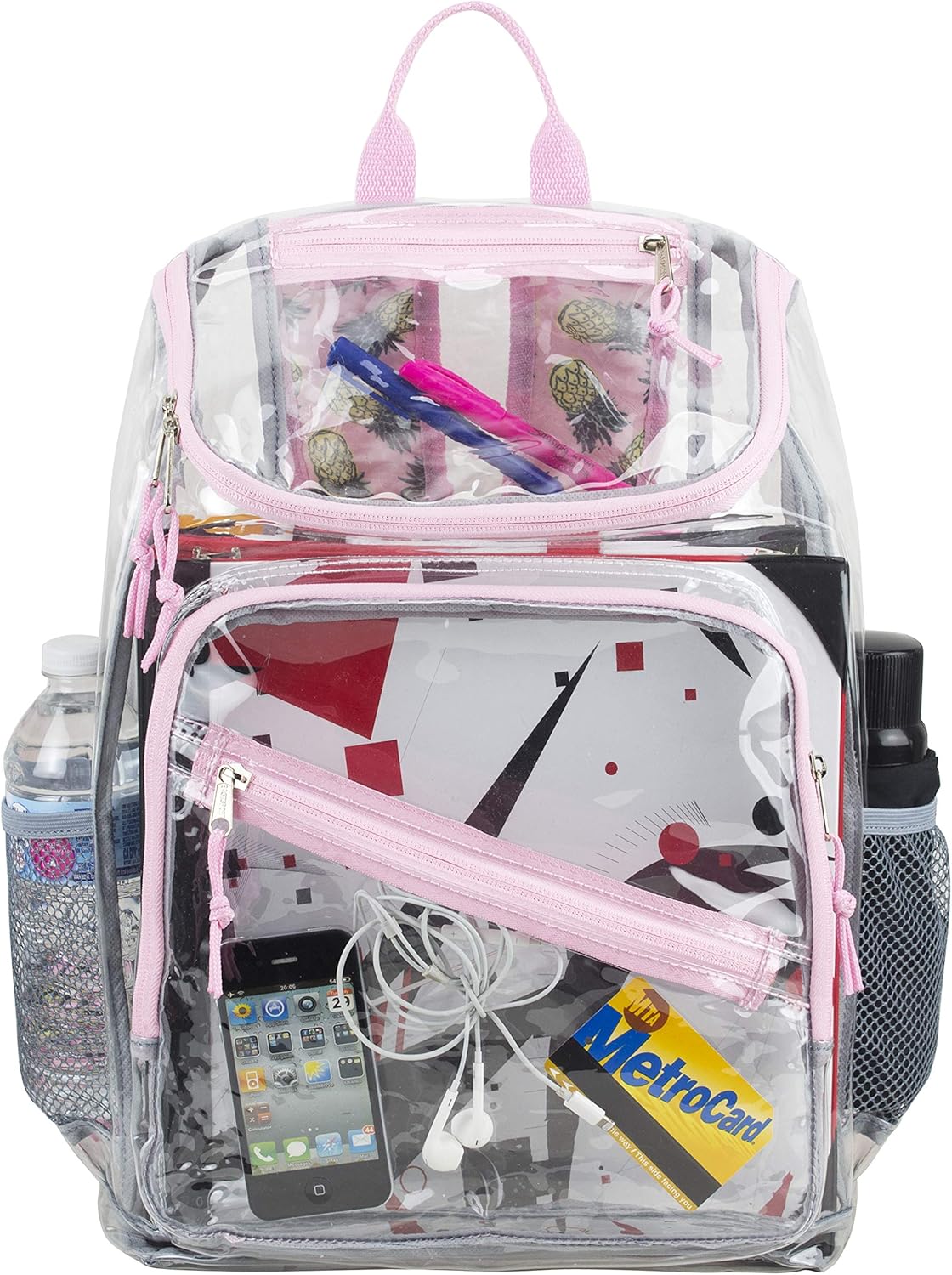 Clear Bag for Work Shopping Bags for Women Transparent PVC Clear Gym Bag See Through Heavy Duty Backpack Book Bag