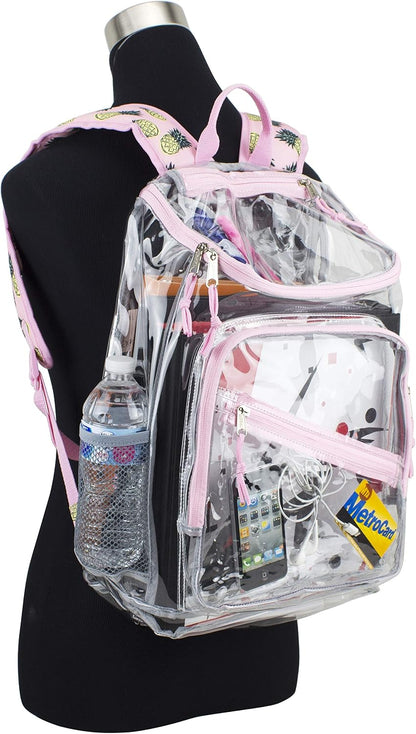 Clear Bag for Work Shopping Bags for Women Transparent PVC Clear Gym Bag See Through Heavy Duty Backpack Book Bag