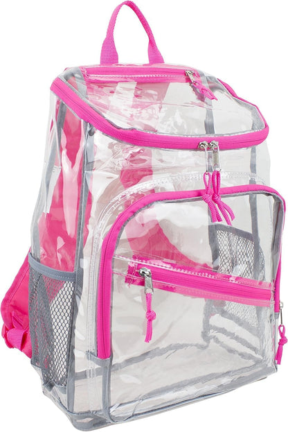 Clear Bag for Work Shopping Bags for Women Transparent PVC Clear Gym Bag See Through Heavy Duty Backpack Book Bag