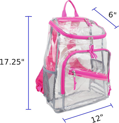 Clear Bag for Work Shopping Bags for Women Transparent PVC Clear Gym Bag See Through Heavy Duty Backpack Book Bag