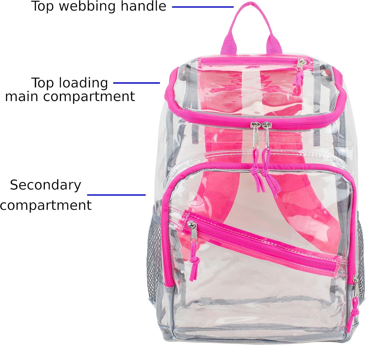 Clear Bag for Work Shopping Bags for Women Transparent PVC Clear Gym Bag See Through Heavy Duty Backpack Book Bag