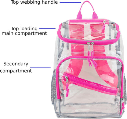 Clear Bag for Work Shopping Bags for Women Transparent PVC Clear Gym Bag See Through Heavy Duty Backpack Book Bag
