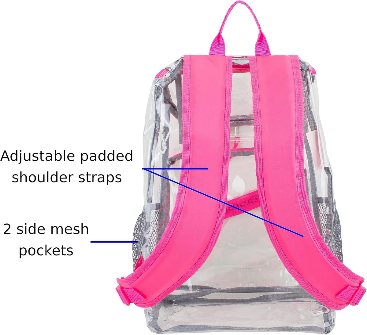 Clear Bag for Work Shopping Bags for Women Transparent PVC Clear Gym Bag See Through Heavy Duty Backpack Book Bag