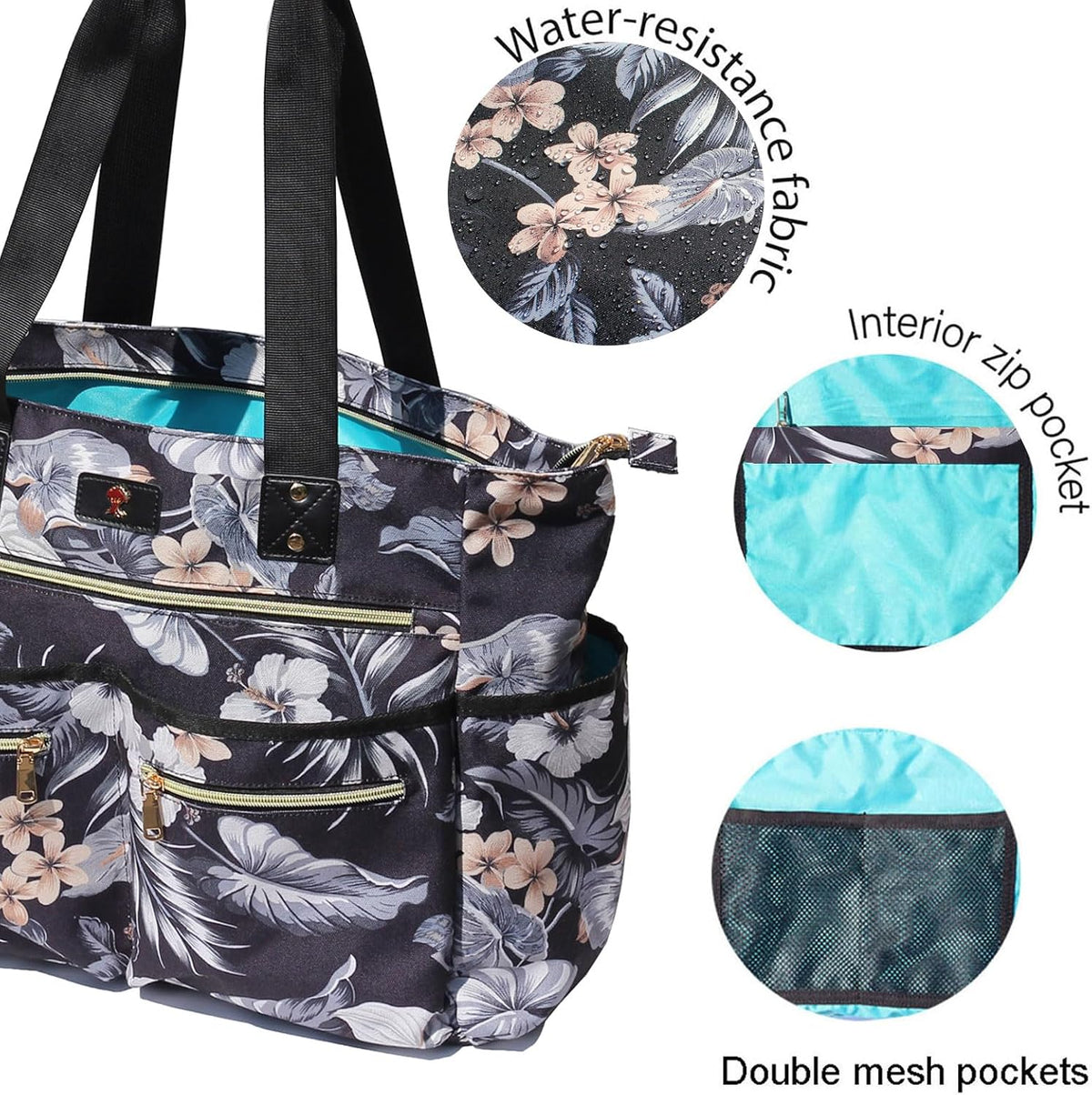 Weekender Bag Carry On Bag Overnight Tote Travel Duffle with 13 Pockets for Travel,Work，Gym,Beach,Teacher,Nurse
