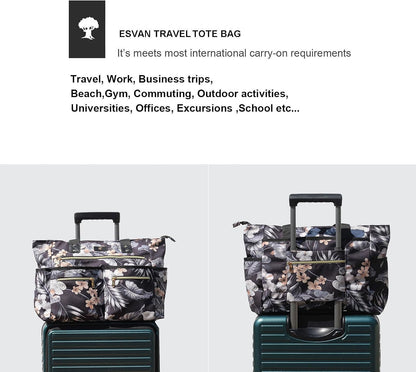 Weekender Bag Carry On Bag Overnight Tote Travel Duffle with 13 Pockets for Travel,Work，Gym,Beach,Teacher,Nurse