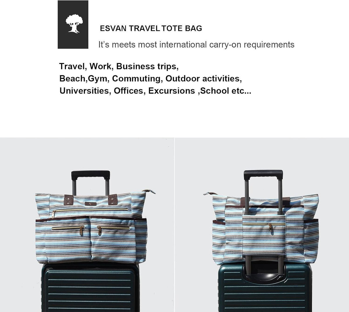 Weekender Bag Carry On Bag Overnight Tote Travel Duffle with 13 Pockets for Travel,Work，Gym,Beach,Teacher,Nurse