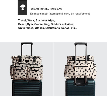 Weekender Bag Carry On Bag Overnight Tote Travel Duffle with 13 Pockets for Travel,Work，Gym,Beach,Teacher,Nurse
