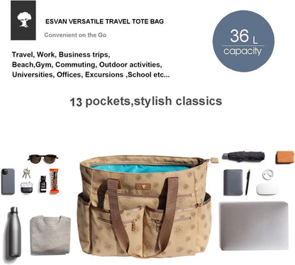 Weekender Bag Carry On Bag Overnight Tote Travel Duffle with 13 Pockets for Travel,Work，Gym,Beach,Teacher,Nurse