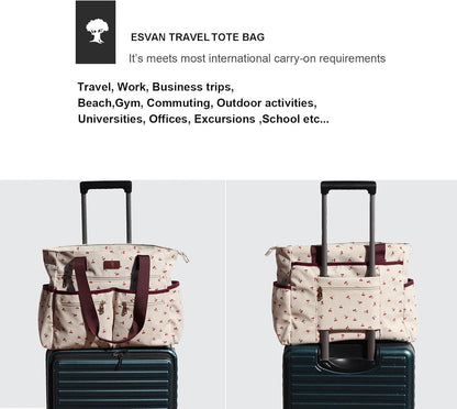Weekender Bag Carry On Bag Overnight Tote Travel Duffle with 13 Pockets for Travel,Work，Gym,Beach,Teacher,Nurse