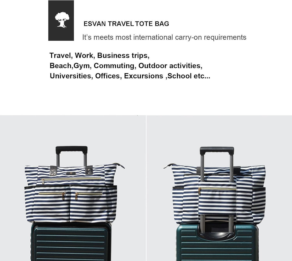Weekender Bag Carry On Bag Overnight Tote Travel Duffle with 13 Pockets for Travel,Work，Gym,Beach,Teacher,Nurse