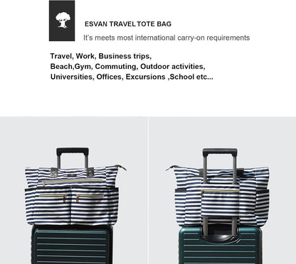 Weekender Bag Carry On Bag Overnight Tote Travel Duffle with 13 Pockets for Travel,Work，Gym,Beach,Teacher,Nurse
