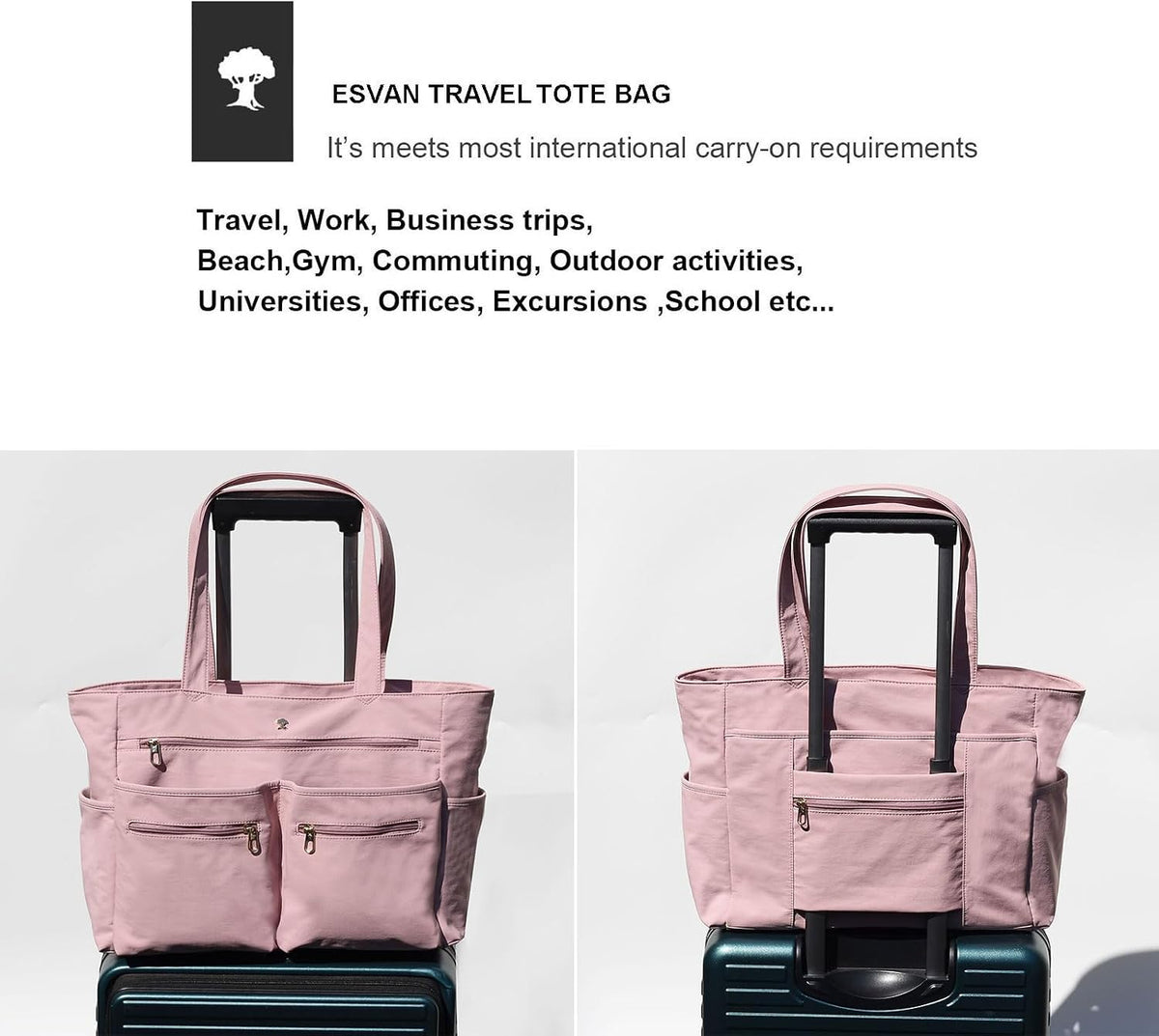 Weekender Bag Carry On Bag Overnight Tote Travel Duffle with 13 Pockets for Travel,Work，Gym,Beach,Teacher,Nurse