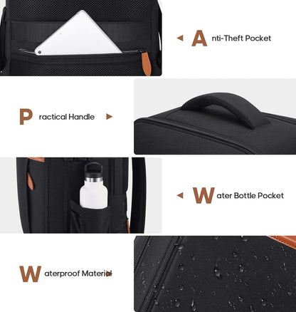 Travel Backpack, 17Inch Laptop Backpack, Carry-on Approved Bag for Men & Women, Waterproof Luggage with Packing Cubes, Shoe Pocket, Personal Item Size for Flights