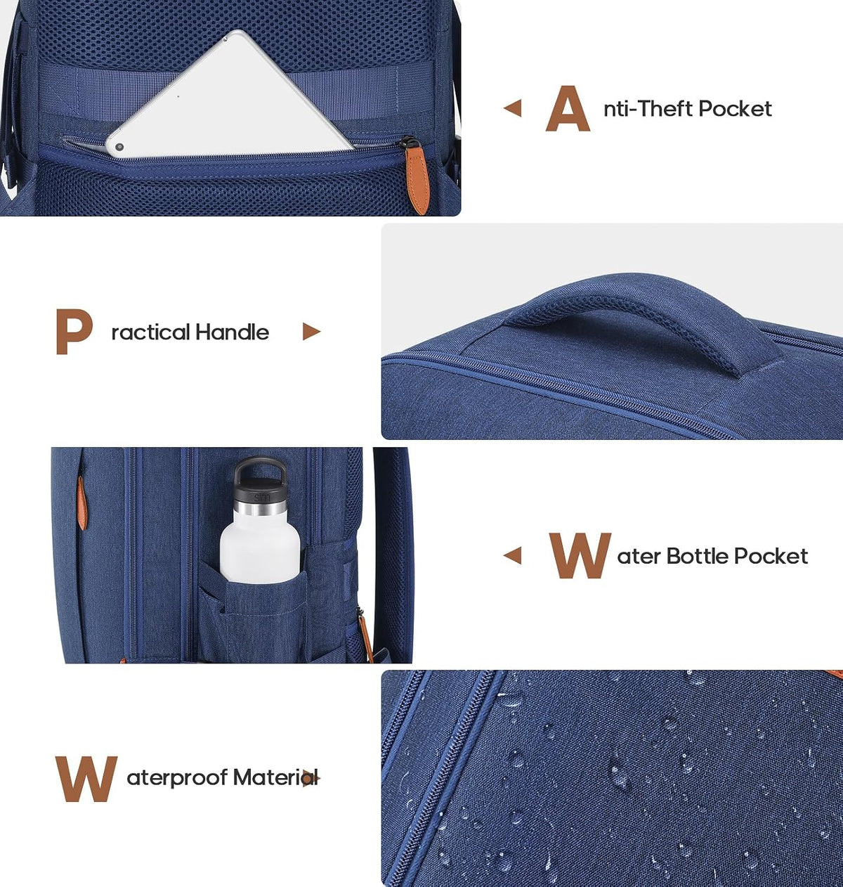 Travel Backpack, 17Inch Laptop Backpack, Carry-on Approved Bag for Men & Women, Waterproof Luggage with Packing Cubes, Shoe Pocket, Personal Item Size for Flights
