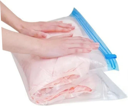12pcs Maximize Space Reusable Vacuum Compression Bags Travel Packing Suitcase Storage Roll up Packing Bags for Clothing No Pump Required
