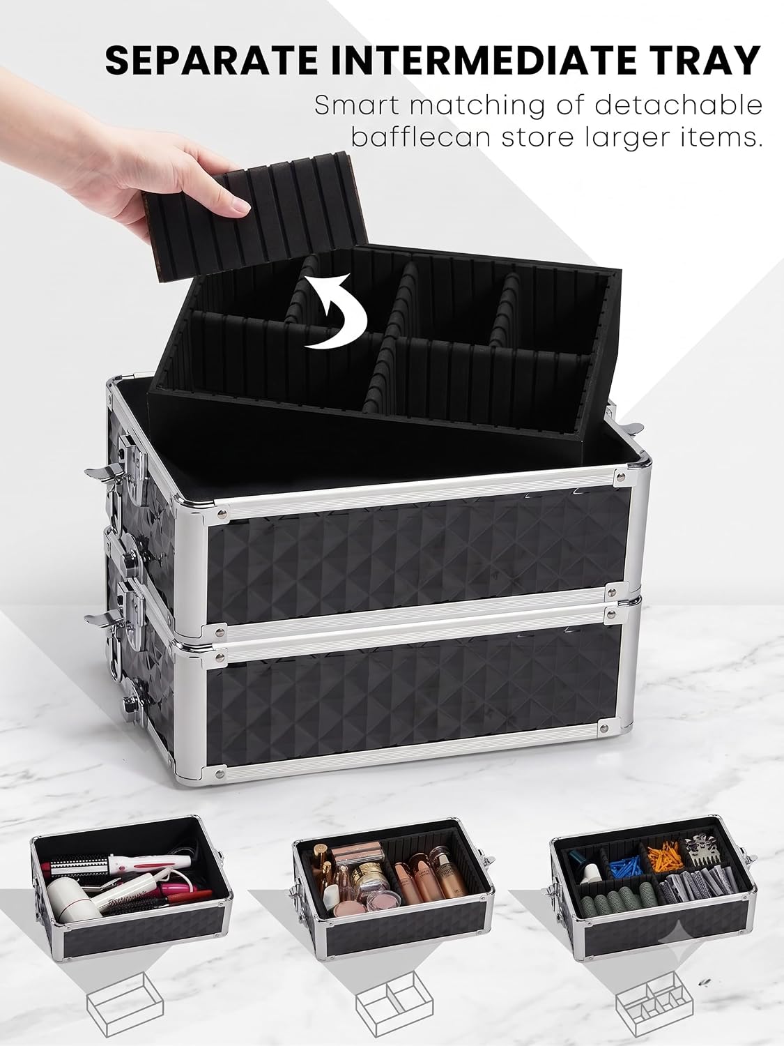 4-in-1 Cosmetology Case on Wheels Portable Rolling Makeup Train Case | Rolling cart for cosmetic supplies, Portable storage for makeup artists/hairstylists/nail technicians/beauty enthusiasts