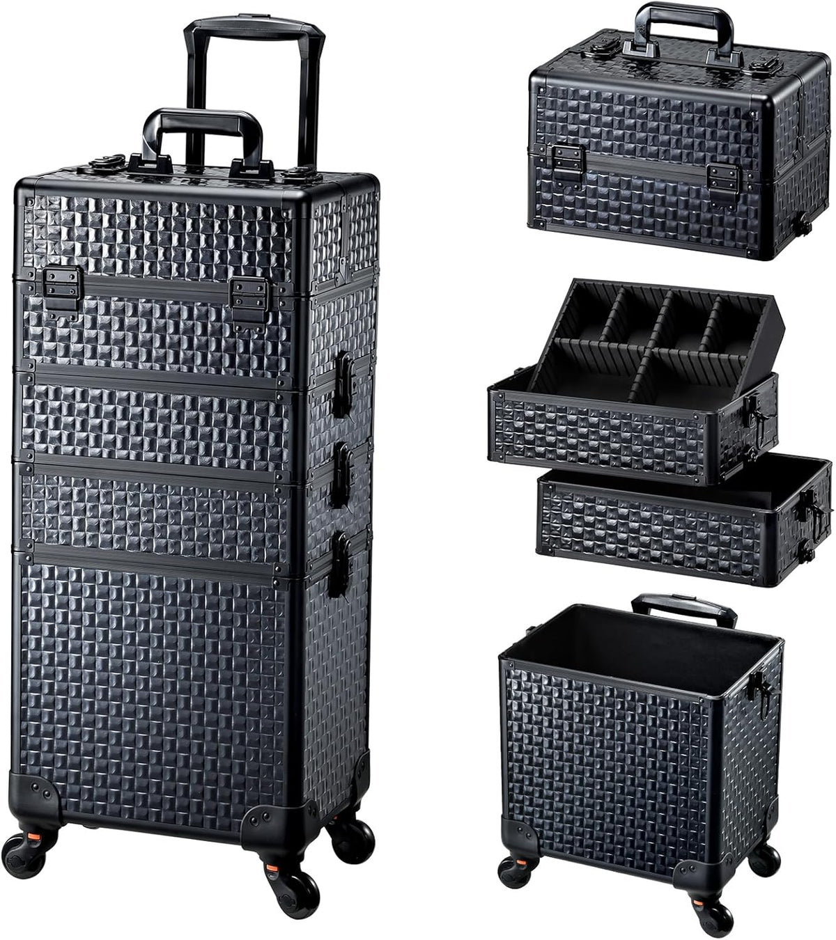 4-in-1 Cosmetology Case on Wheels Portable Rolling Makeup Train Case | Rolling cart for cosmetic supplies, Portable storage for makeup artists/hairstylists/nail technicians/beauty enthusiasts