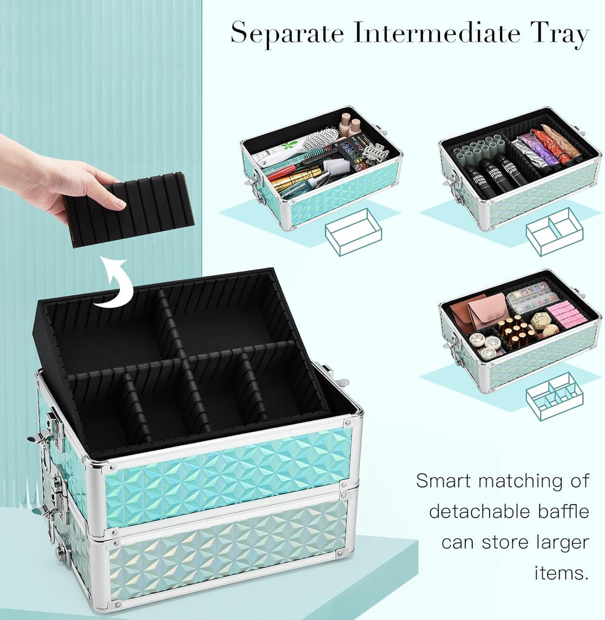 4-in-1 Cosmetology Case on Wheels Portable Rolling Makeup Train Case | Rolling cart for cosmetic supplies, Portable storage for makeup artists/hairstylists/nail technicians/beauty enthusiasts