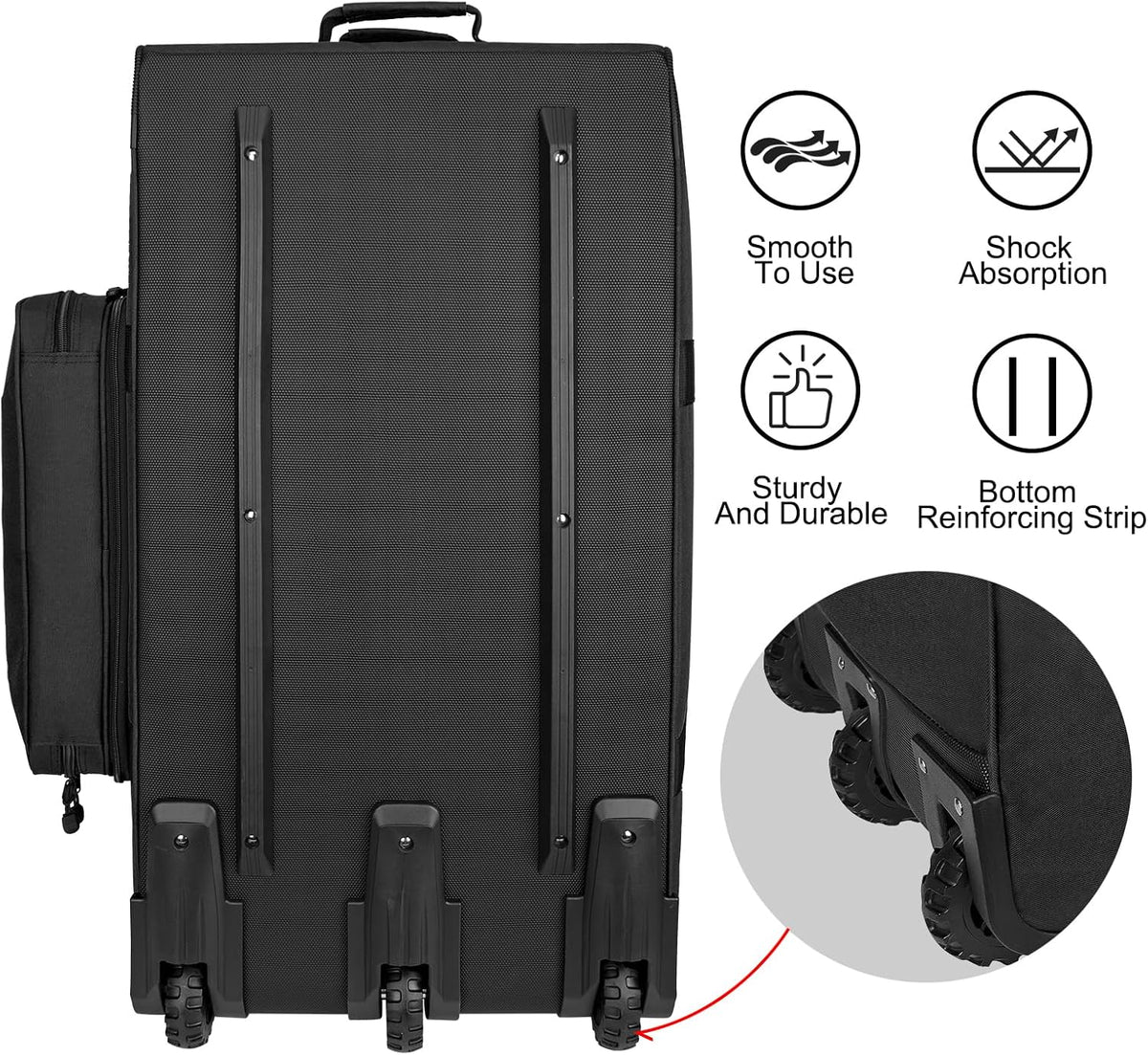 150L Large Rolling Duffle Bag with Wheels, Heavy Duty 32'' Tri-Wheel Gear Hauler for Camping,Moving Sports Equipment,Military & Airline Checked Bag Approved,Khaki