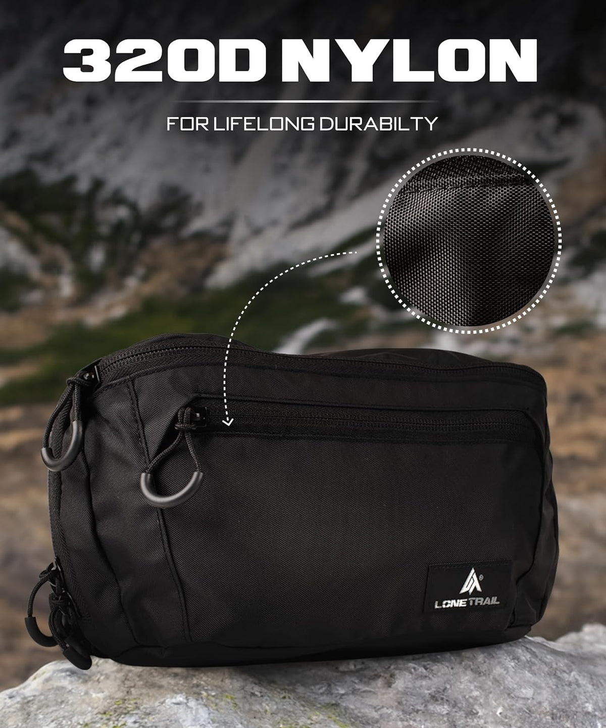 Subcompact Concealed Carry Fanny Pack for Men | Adjustable ccw fanny pack for Men Hiking and Travel, Quick Access to Back Pockets- Tactical Waist Packs w/Fully Adjustable Main & Extra Strap