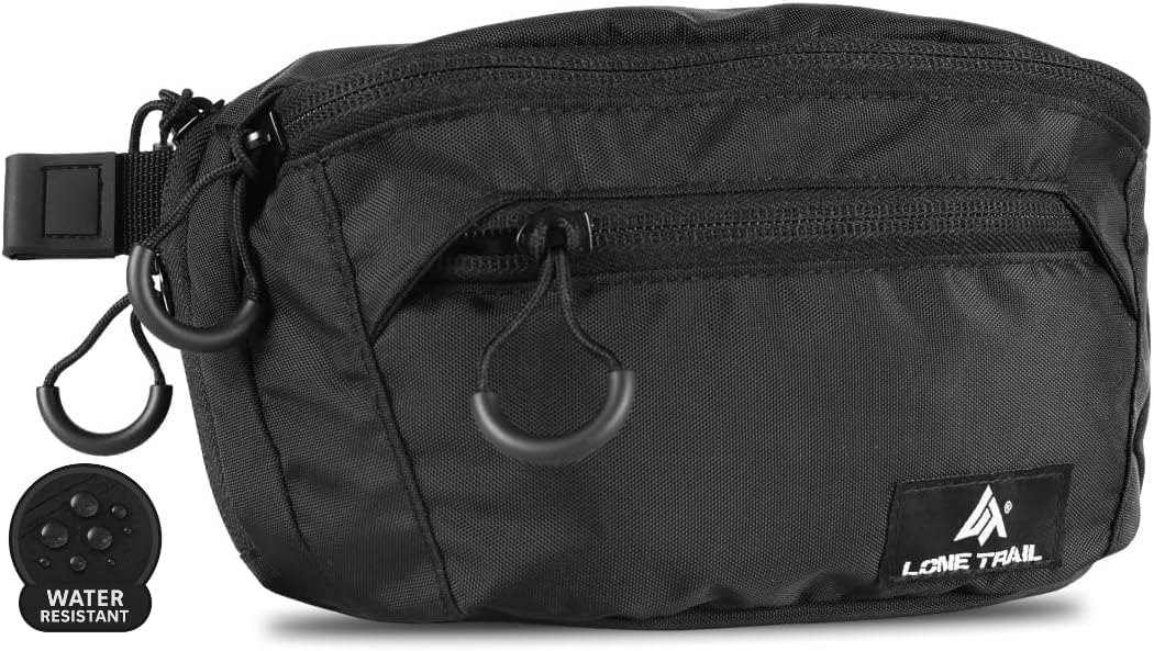 Subcompact Concealed Carry Fanny Pack for Men | Adjustable ccw fanny pack for Men Hiking and Travel, Quick Access to Back Pockets- Tactical Waist Packs w/Fully Adjustable Main & Extra Strap