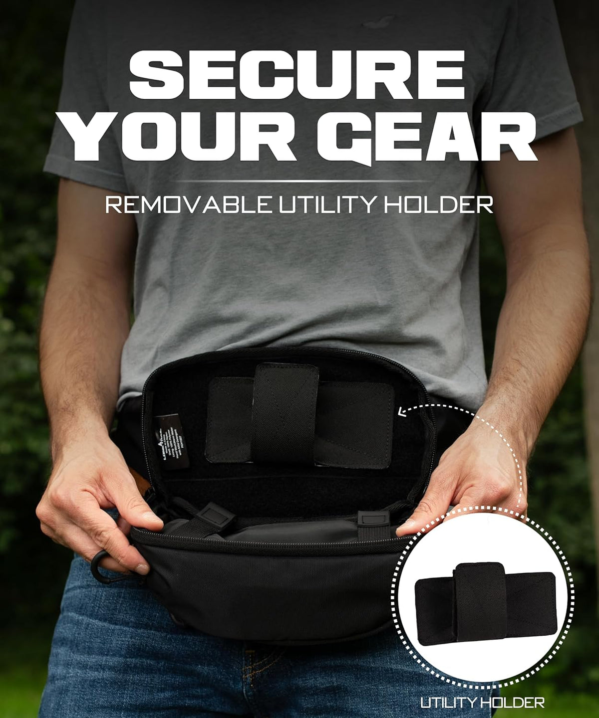 Subcompact Concealed Carry Fanny Pack for Men | Adjustable ccw fanny pack for Men Hiking and Travel, Quick Access to Back Pockets- Tactical Waist Packs w/Fully Adjustable Main & Extra Strap