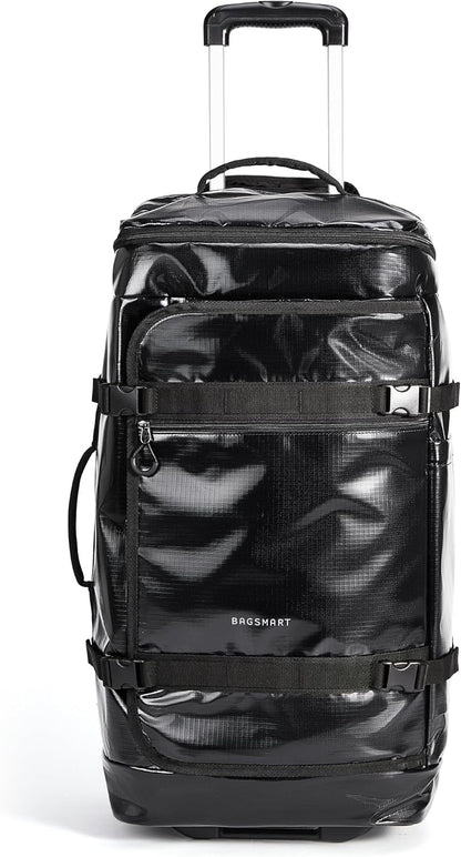 Rolling Duffle Bag with Wheels, Travel Duffel Luggage Bag for Women, Water Repellent Heavy Duty for Travel Camp, Grey, Medium, 48L