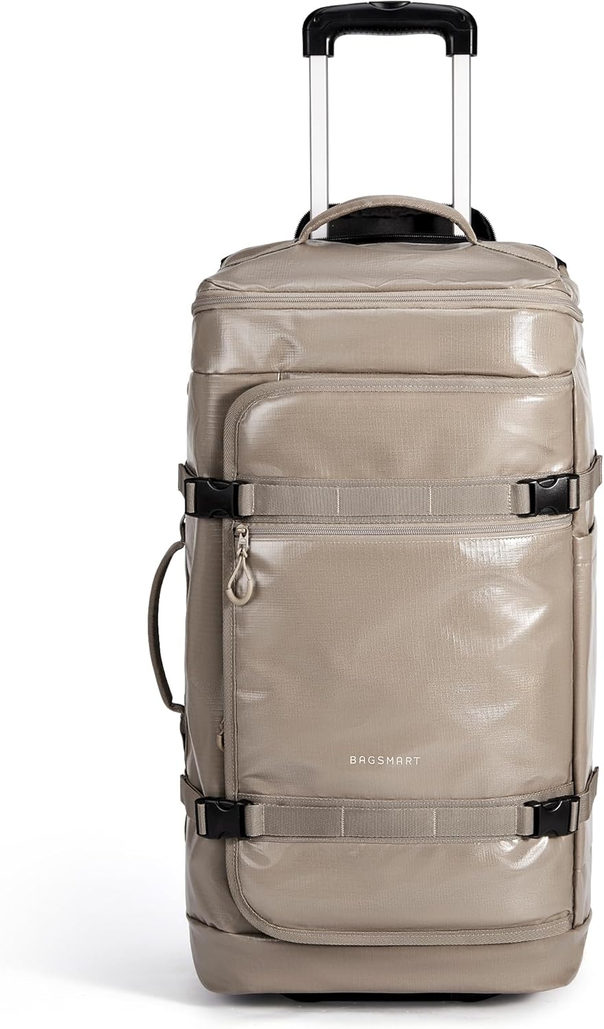 Rolling Duffle Bag with Wheels, Travel Duffel Luggage Bag for Women, Water Repellent Heavy Duty for Travel Camp, Grey, Medium, 48L