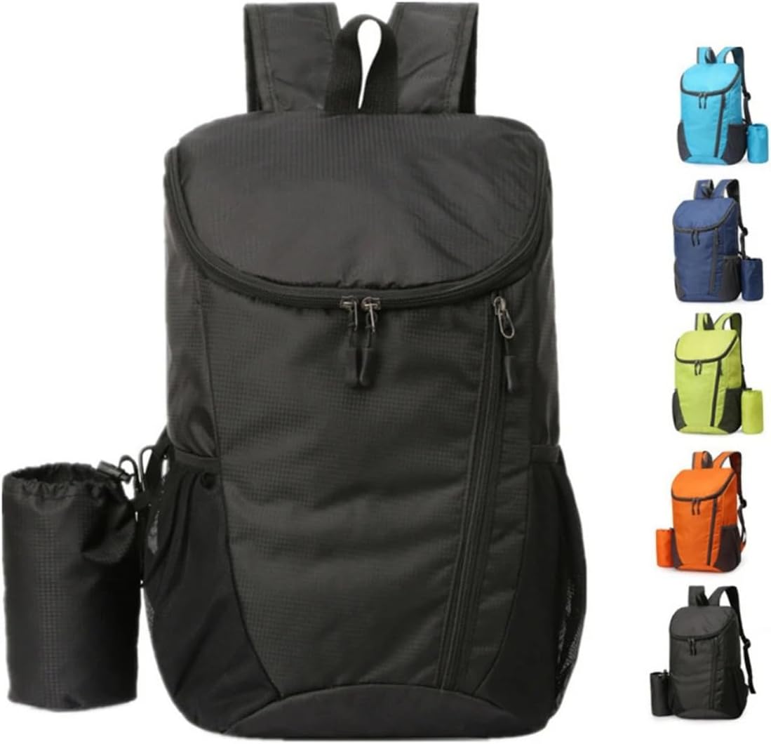 Portable Foldable Backpack Folding Mountaineering Bag, Ultralight Outdoor Cycling Rucksack, Travel Hiking Knapsack (Purple)