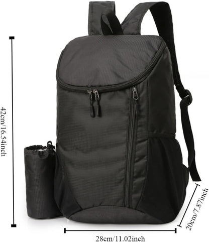 Portable Foldable Backpack Folding Mountaineering Bag, Ultralight Outdoor Cycling Rucksack, Travel Hiking Knapsack (Purple)