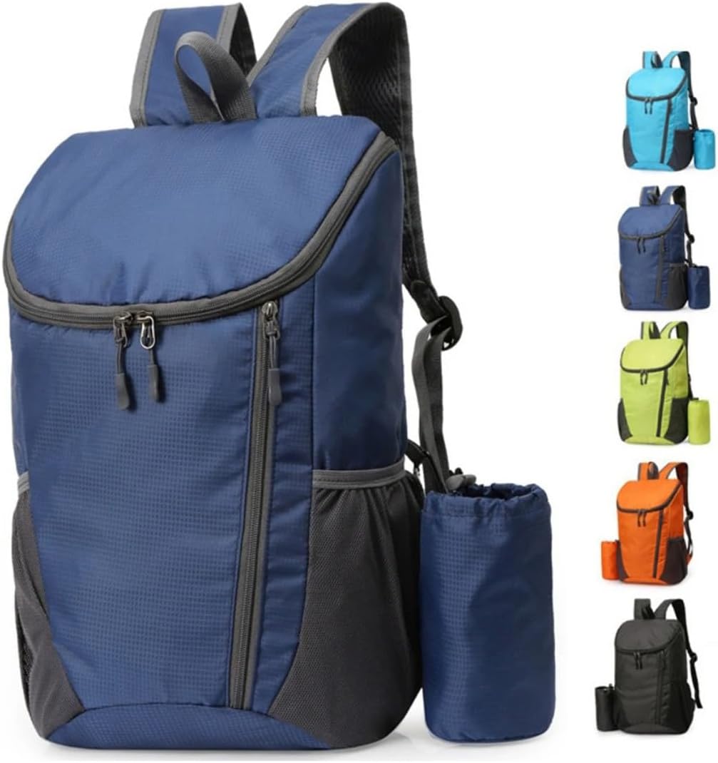Portable Foldable Backpack Folding Mountaineering Bag, Ultralight Outdoor Cycling Rucksack, Travel Hiking Knapsack (Purple)