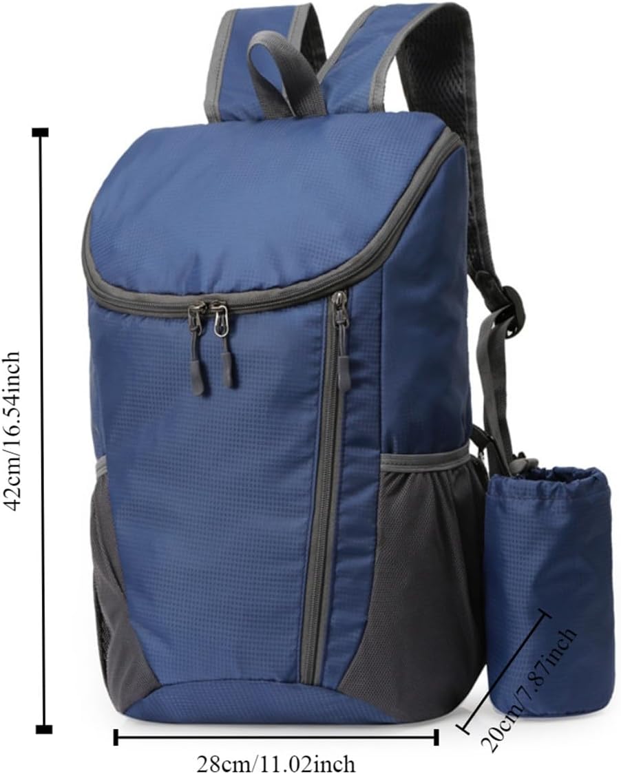 Portable Foldable Backpack Folding Mountaineering Bag, Ultralight Outdoor Cycling Rucksack, Travel Hiking Knapsack (Purple)