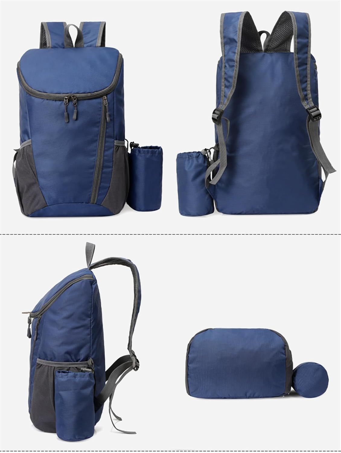 Portable Foldable Backpack Folding Mountaineering Bag, Ultralight Outdoor Cycling Rucksack, Travel Hiking Knapsack (Purple)