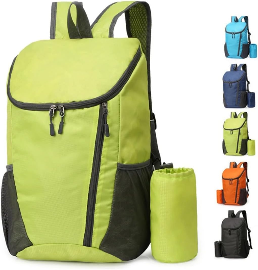 Portable Foldable Backpack Folding Mountaineering Bag, Ultralight Outdoor Cycling Rucksack, Travel Hiking Knapsack (Purple)