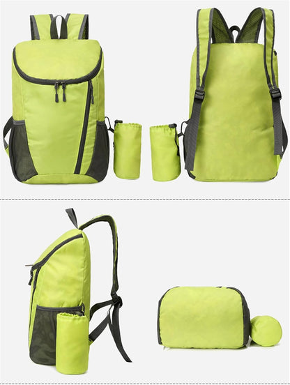 Portable Foldable Backpack Folding Mountaineering Bag, Ultralight Outdoor Cycling Rucksack, Travel Hiking Knapsack (Purple)
