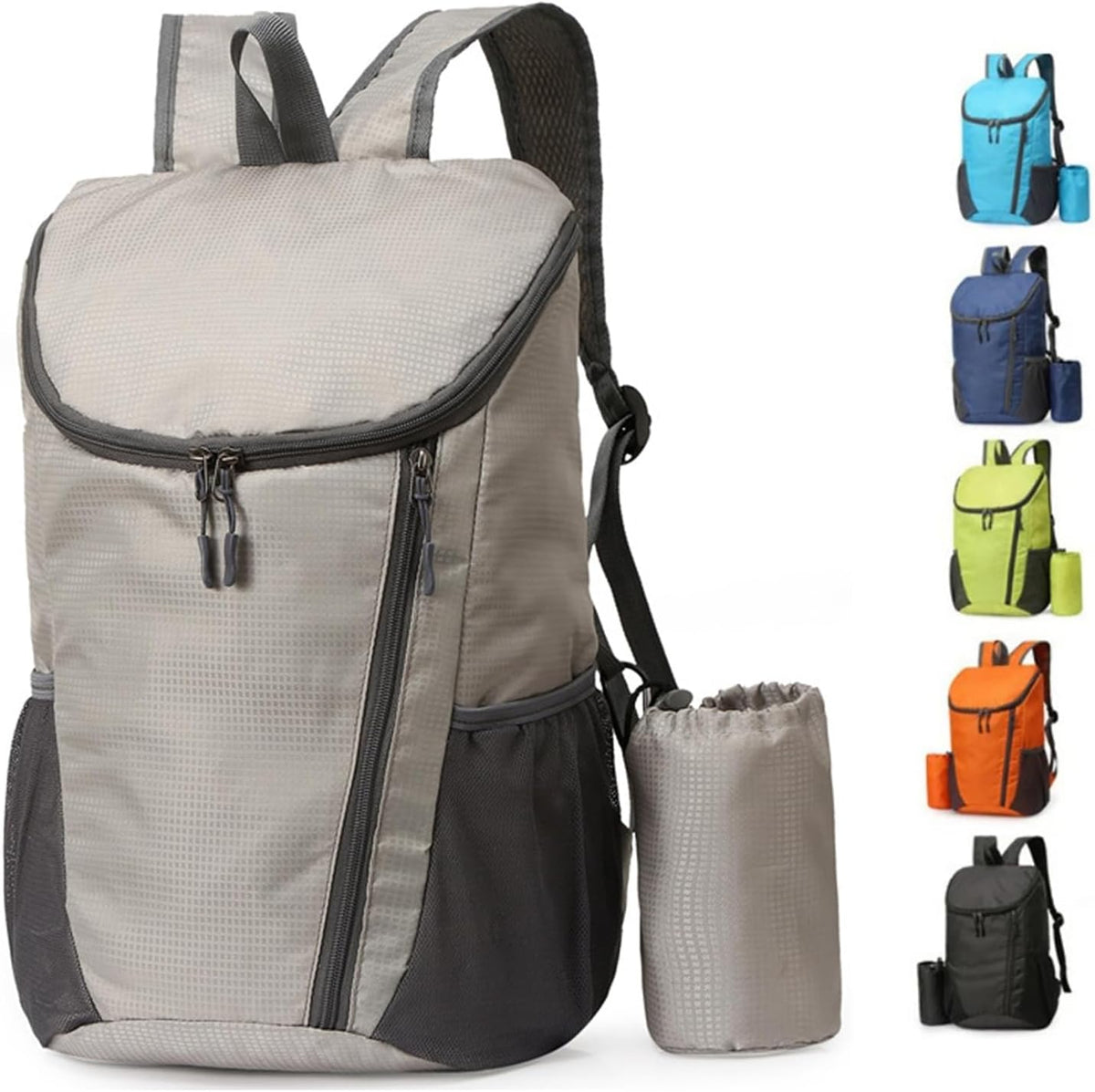 Portable Foldable Backpack Folding Mountaineering Bag, Ultralight Outdoor Cycling Rucksack, Travel Hiking Knapsack (Purple)