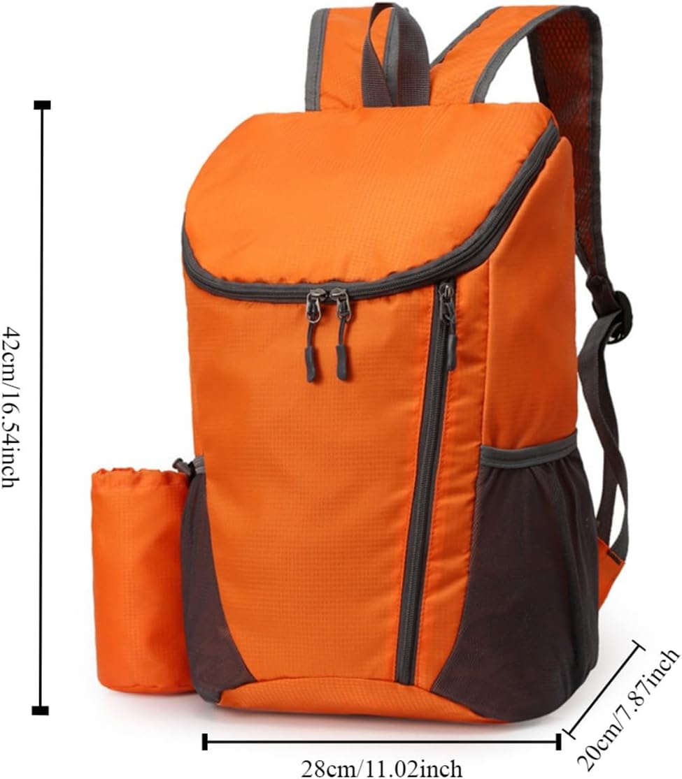 Portable Foldable Backpack Folding Mountaineering Bag, Ultralight Outdoor Cycling Rucksack, Travel Hiking Knapsack (Purple)