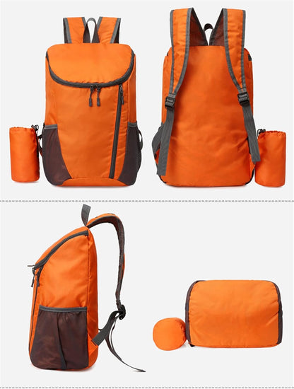 Portable Foldable Backpack Folding Mountaineering Bag, Ultralight Outdoor Cycling Rucksack, Travel Hiking Knapsack (Purple)
