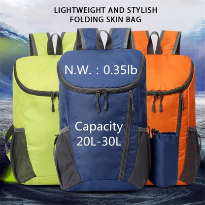 Portable Foldable Backpack Folding Mountaineering Bag, Ultralight Outdoor Cycling Rucksack, Travel Hiking Knapsack (Purple)